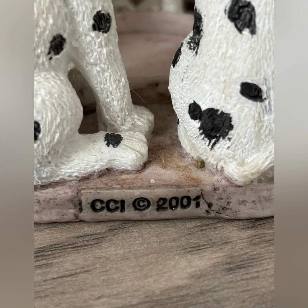 Dalmations Circle Votive Candle Holder Figurine Fire Co. Dogs 2001